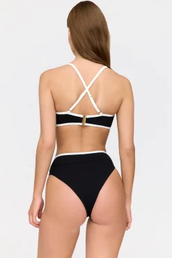 TALA Swimwear*Mykonos Contrast Trim Multiway Bandeau Bikini Top - Shadow And Coconut Milk