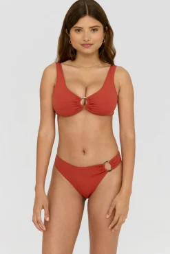 TALA Swimwear*Nixie Asymmetric Ring Bikini Brief - Rust