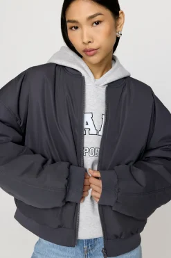 TALA Coffee Dates|Coats / Jackets*Reversible Girlfriend Bomber Jacket - Graphite And Cool Olive
