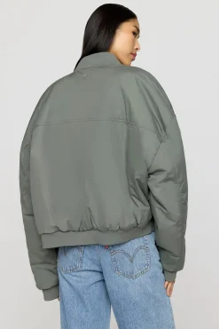 TALA Coffee Dates|Coats / Jackets*Reversible Girlfriend Bomber Jacket - Graphite And Cool Olive
