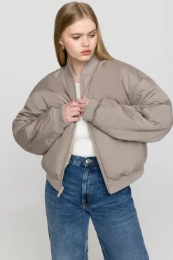 TALA Coffee Dates|Coats / Jackets*Reversible Girlfriend Bomber Jacket - Pebble And Truffle