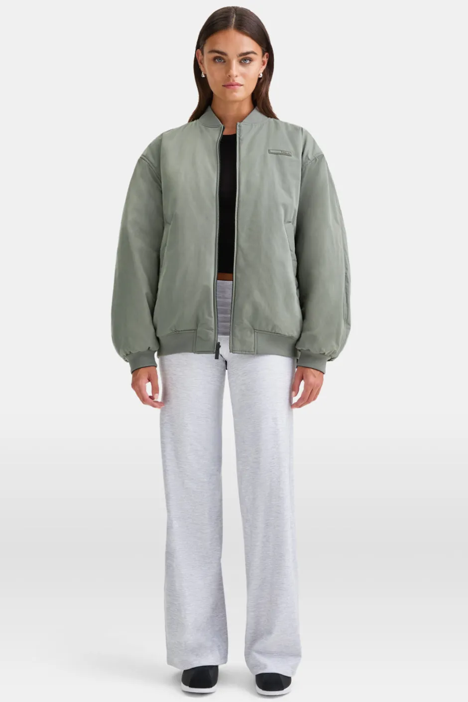 TALA Coffee Dates|Coats / Jackets*Reversible Oversized Bomber Jacket - And Cool Olive