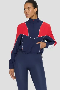 TALA Coats / Jackets*Reversible Woven Track Jacket - Navy And Chilli Red