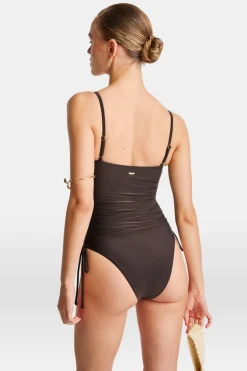 TALA Swimwear*Ruched Adjustable Tie Side Shaping Swimsuit -