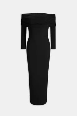 TALA Dresses*365 Ruched Side Bardot Maxi Dress - Shadow
