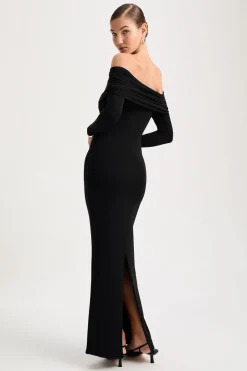 TALA Dresses*365 Ruched Side Bardot Maxi Dress - Shadow