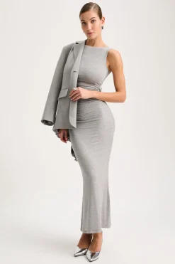 TALA Dresses*365 Ruched Side Boat Neck Maxi Dress - Marl