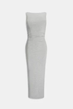 TALA Dresses*365 Ruched Side Boat Neck Maxi Dress - Marl