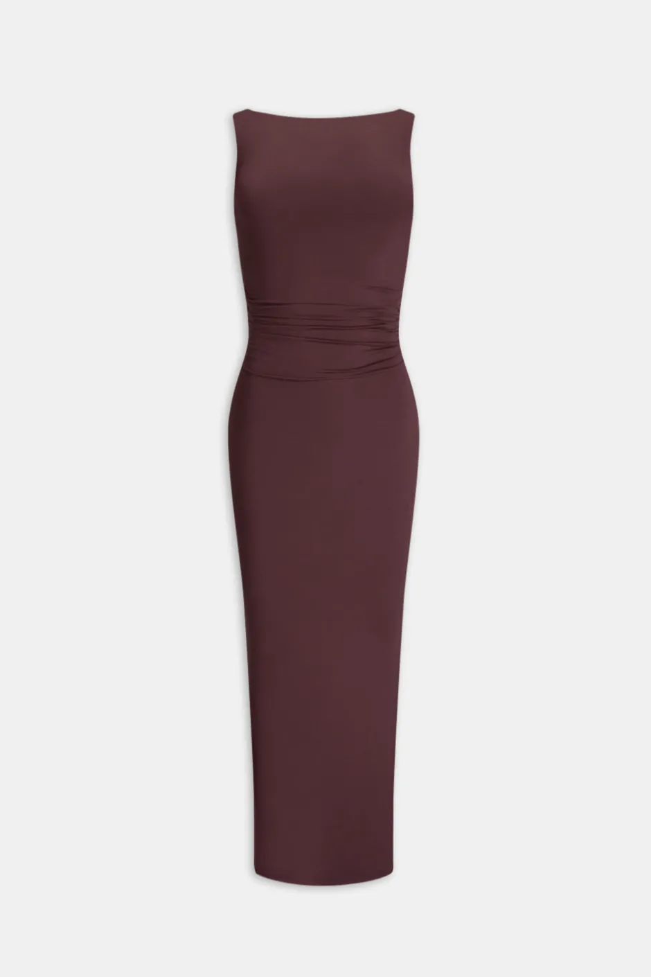 TALA Dresses*365 Ruched Side Boat Neck Maxi Dress - Mulled Wine