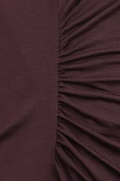 TALA Dresses*365 Ruched Side Boat Neck Maxi Dress - Mulled Wine