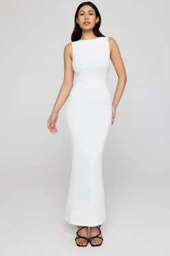 TALA Dresses|The Bridal Edit*365 Ruched Side Boat Neck Maxi Dress - Coconut Milk