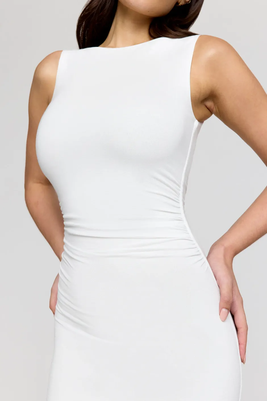 TALA Dresses|The Bridal Edit*365 Ruched Side Boat Neck Maxi Dress - Coconut Milk