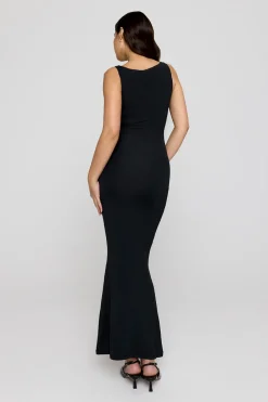 TALA Dresses*365 Ruched Side Boat Neck Maxi Dress -