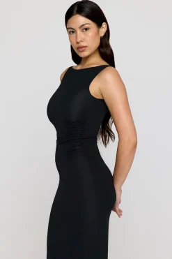 TALA Dresses*365 Ruched Side Boat Neck Maxi Dress -