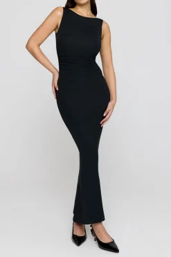 TALA Dresses*365 Ruched Side Boat Neck Maxi Dress -