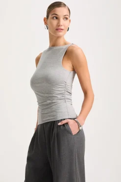 TALA Tops*365 Ruched Side Boat Neck Top -