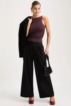 TALA Tops*365 Ruched Side Boat Neck Top -
