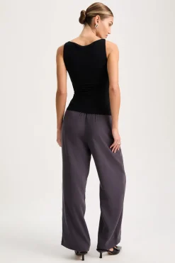 TALA Tops*365 Ruched Side Boat Neck Top -