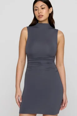 TALA Dresses*365 Ruched Side Mock Neck Mini Dress -