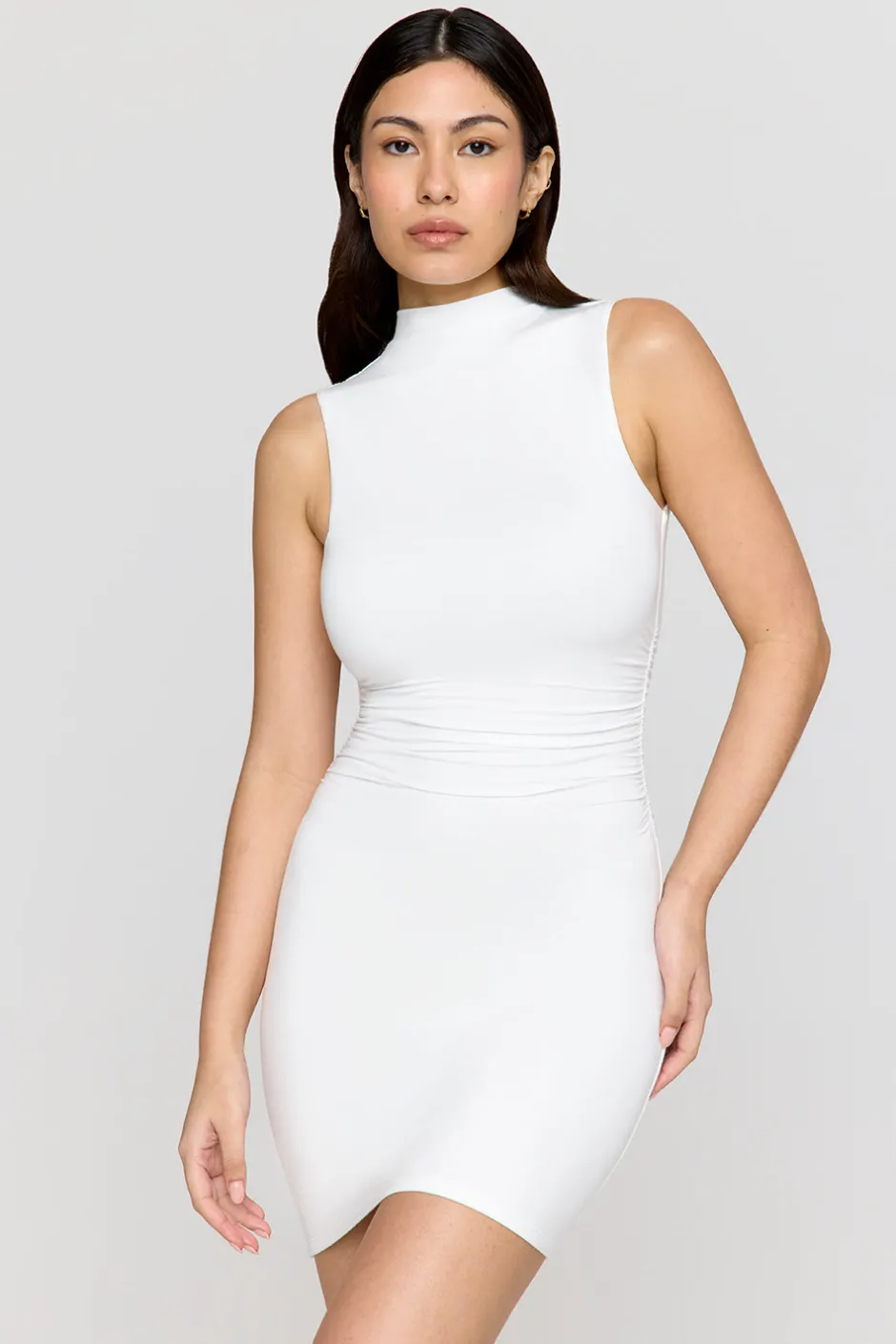 TALA Dresses|The Bridal Edit*365 Ruched Side Mock Neck Mini Dress - Coconut Milk