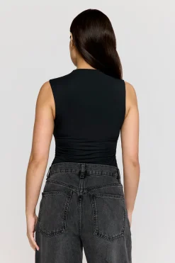 TALA Tops*365 Ruched Side Mock Neck Top -