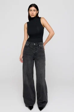 TALA Tops*365 Ruched Side Mock Neck Top -