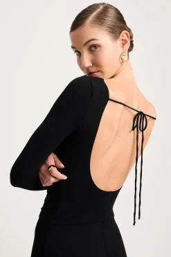TALA Tops*365 Ruched Side Open Back Long Sleeve Top -