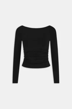 TALA Tops*365 Ruched Side Open Back Long Sleeve Top -