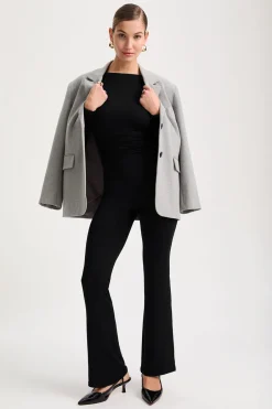TALA Tops*365 Ruched Side Open Back Long Sleeve Top -
