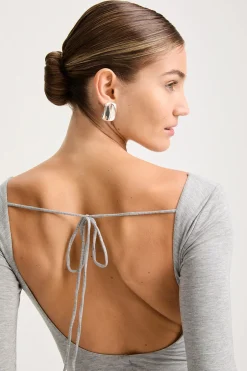 TALA Tops*365 Ruched Side Open Back Long Sleeve Top -