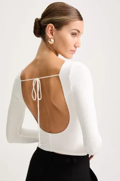 TALA Tops|The Bridal Edit*365 Ruched Side Open Back Long Sleeve Top -