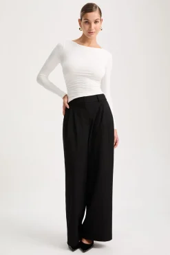 TALA Tops|The Bridal Edit*365 Ruched Side Open Back Long Sleeve Top -