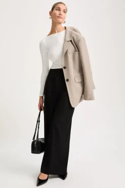 TALA Tops|The Bridal Edit*365 Ruched Side Open Back Long Sleeve Top -