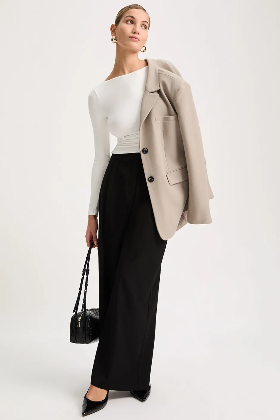 TALA Tops|The Bridal Edit*365 Ruched Side Open Back Long Sleeve Top -