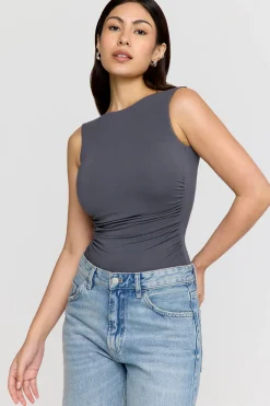 TALA Tops*365 Ruched Side Open Back Top -
