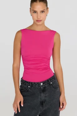 TALA Tops*365 Ruched Side Open Back Top -