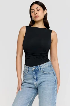 TALA Tops*365 Ruched Side Open Back Top -