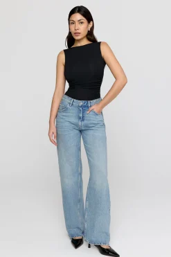 TALA Tops*365 Ruched Side Open Back Top -
