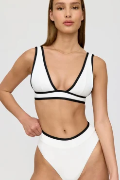 TALA The Bridal Edit|Swimwear*Saint Tropez Contrast Trim Plunge Neck Bikini Top -