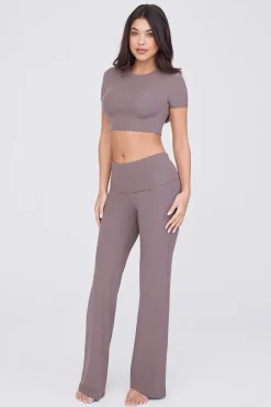 TALA Loungewear|Trousers*365 Sculpting Lounge Flared Trousers - Mocha