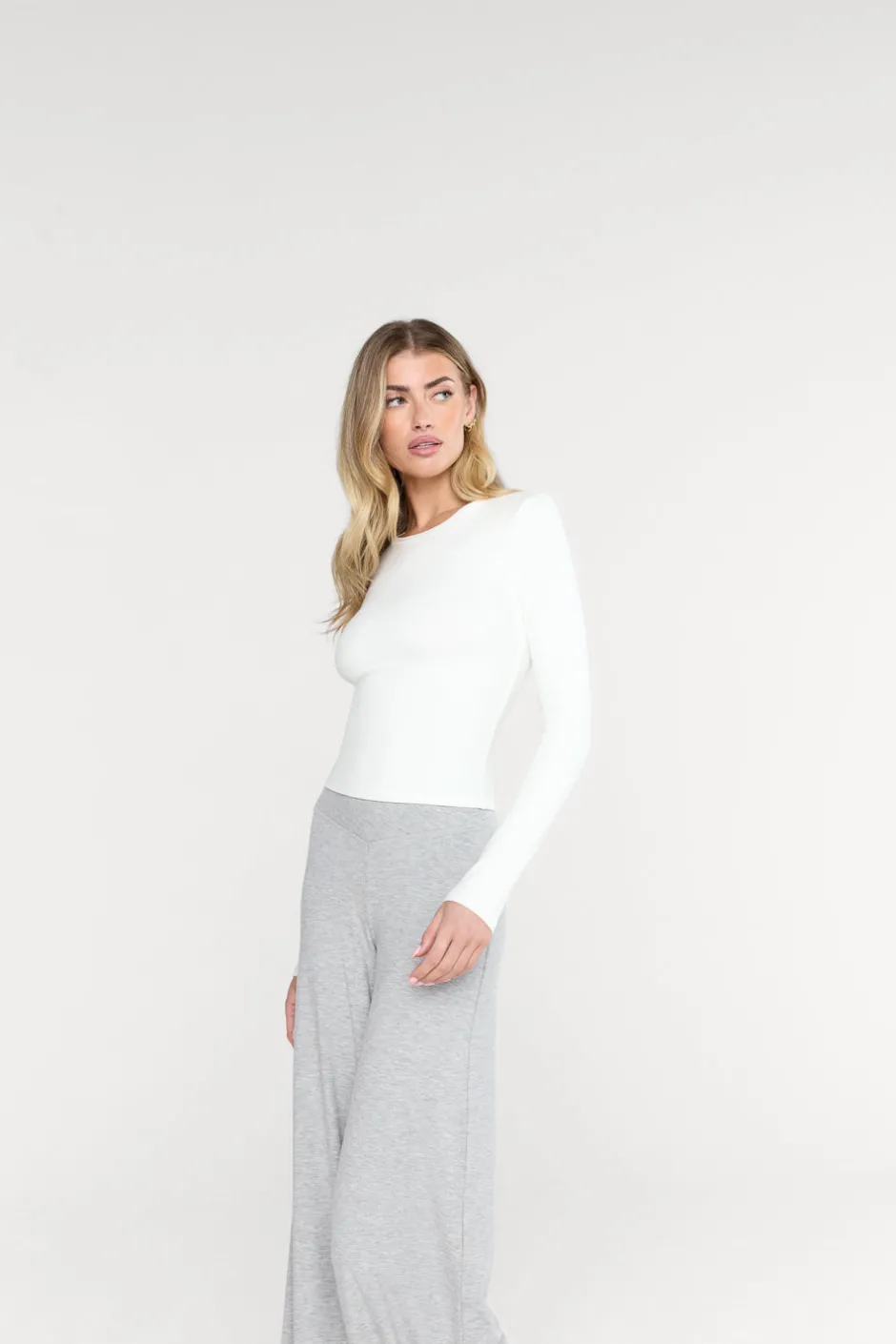 TALA Loungewear|Tops*365 Sculpting Lounge Long Sleeve Top - Coconut Milk
