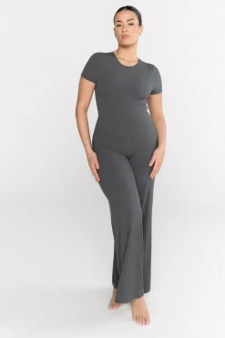 TALA Loungewear|Trousers*365 Sculpting Lounge Wrap Waist Wide Leg Trousers - Dark Olive