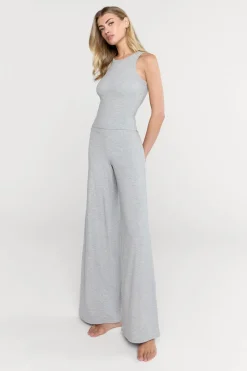 TALA Loungewear|Trousers*365 Sculpting Lounge Wrap Waist Wide Leg Trousers - Marl