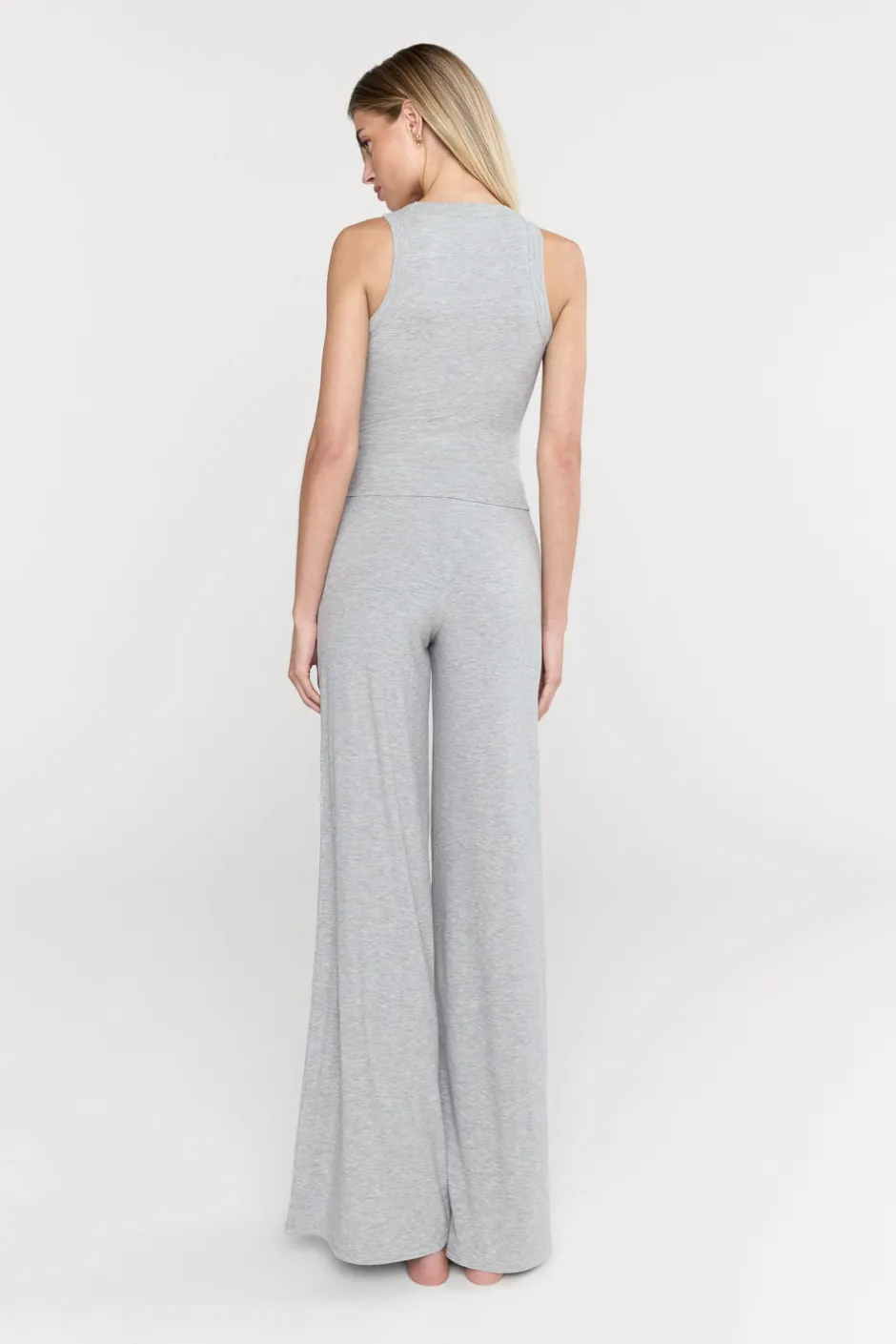 TALA Loungewear|Trousers*365 Sculpting Lounge Wrap Waist Wide Leg Trousers - Marl