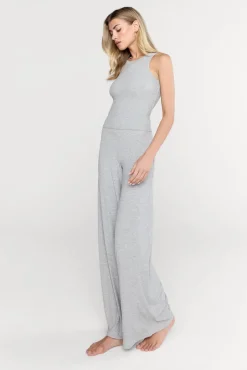 TALA Loungewear|Trousers*365 Sculpting Lounge Wrap Waist Wide Leg Trousers - Marl
