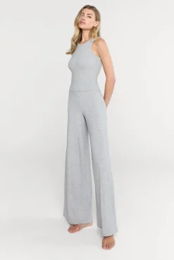 TALA Loungewear|Trousers*365 Sculpting Lounge Wrap Waist Wide Leg Trousers - Marl