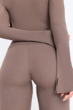 TALA Loungewear|Trousers*365 Sculpting Lounge Wrap Waist Wide Leg Trousers - Mocha
