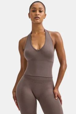 TALA Tops|Strength / Lifting*Sculpt Seamless Halter Tank - Dark Truffle