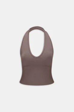 TALA Tops|Strength / Lifting*Sculpt Seamless Halter Tank - Dark Truffle