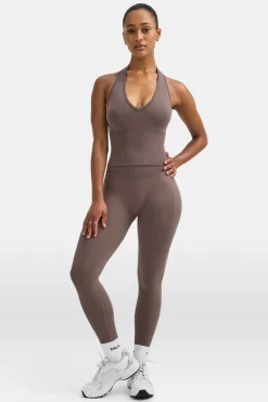 TALA Tops|Strength / Lifting*Sculpt Seamless Halter Tank - Dark Truffle